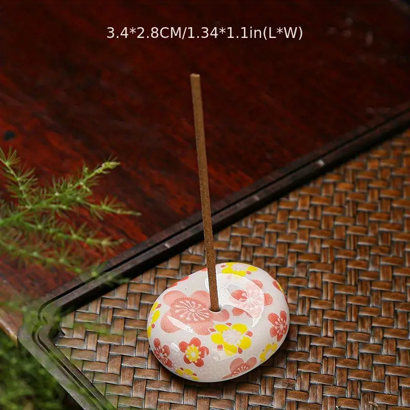 1pcs Incense Stick Holder, Japanese Painted Ceramic Incense Holder Zen Incense Stick Base Tea Ceremony