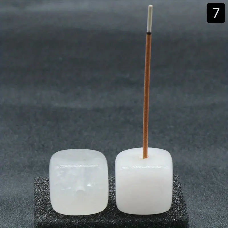 1pc, Clear Quartz Natural Stone Incense Holder, Square Incense Stick Holder Natural Stone Craft Ornaments, Mini Incense Holder Burner Ornaments Room Decoration Bedroom Accessories Household Items