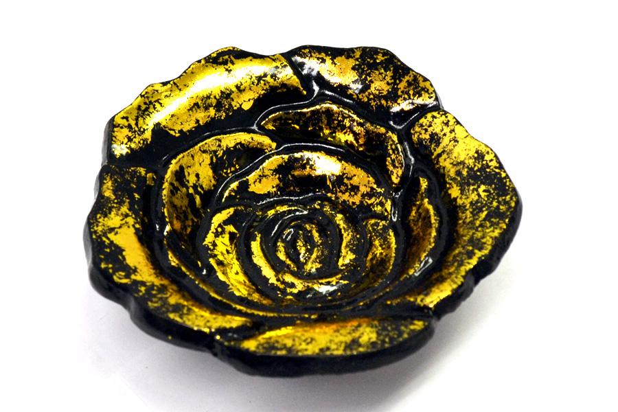 Golden Rose Bowl 4" Diameter : Smudging, Cone Incense or Decor.