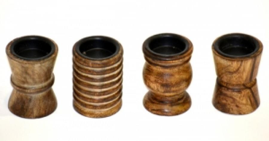 Wooden Assorted Cone Burner / Candle holder 3” x 2.25” - ONE HOLDER