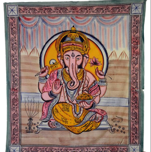 Ganesha Cotton Tapestry Multi Color 84''x96''