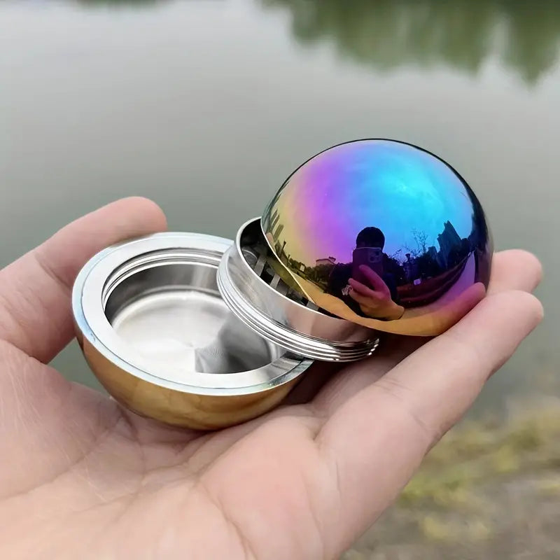 1pc, Ball Shaped Rainbow Herb Grinder, Tobacco Grinder, Pepper Mill Metal Hand Muller Crusher, smoking Accessories
