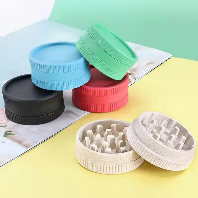1pc, Purple Herb Grinder, Multi-color Tobacco Grinder, Creative Double-layer Grinder, Degradable Grinder For Kitchen, Spice Grinders, Multifunctional Spice Crusher, Kitchen Gadgets, Kitchen Supplies, 2.17in/5.5cm