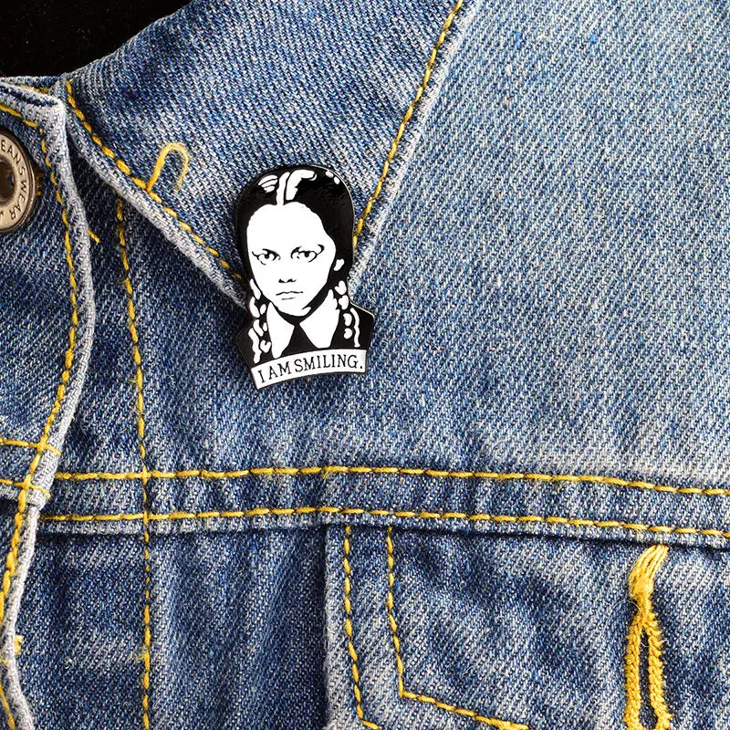 Wednesday Adams Pin Brooch Goth Witch WItchy