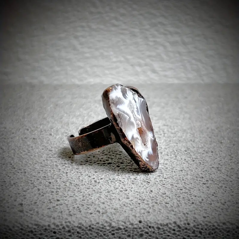 Agate Geode Natural Stone Ring