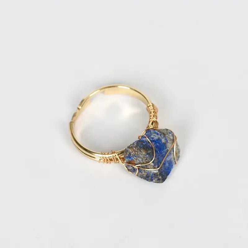 Natural Stone LAPIS LAZULI Adjustable Finger Ring