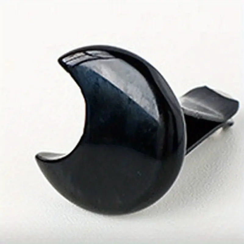 1pc OBSIDIAN Natural Stone Crystal Car Vent Clip, Moon Shaped Car Vent Clip Witchy