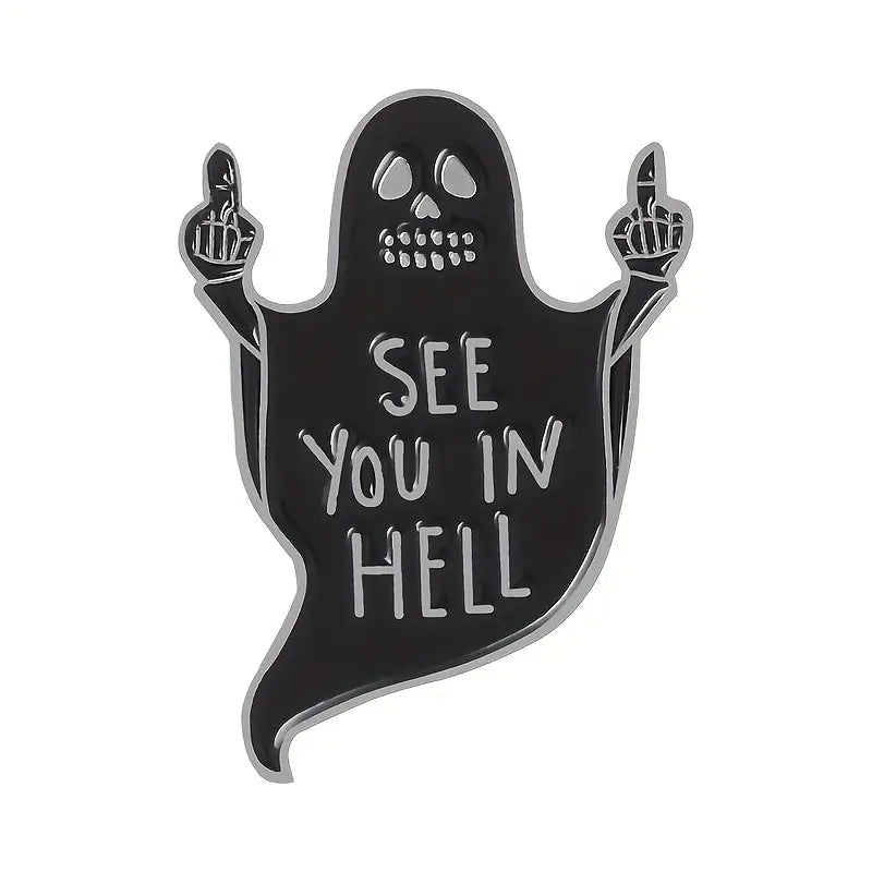Ghost Enamel Pin Funny