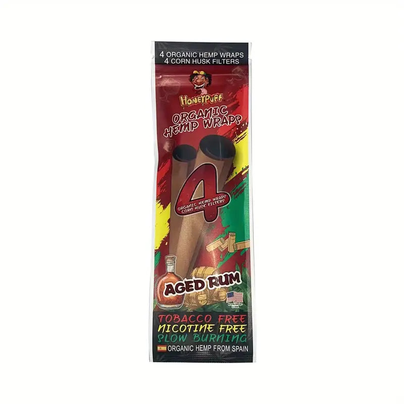 4-Pack of Hornet RUM Fruit-Flavored Cigar Skin Rolling Papers - Nicotine Free Perfect for Cigar Enthusiasts! Tobacco Smoking