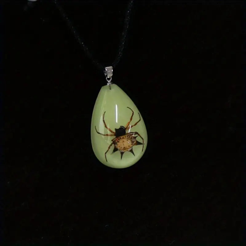 Spider Resin Necklace - Glow in the dark!