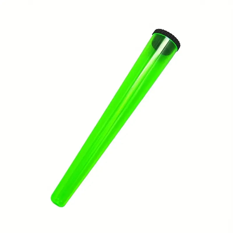 GREEN Plastic Tapered Storage Tube, Pre-Roll Case Trumpet Tube With Cover, Roll Paper Moisture-proof Storage Tube