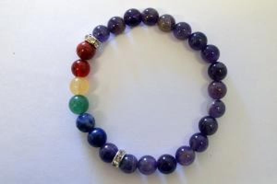 Amethyst Chakra Bracelet w/ Velvet Bag