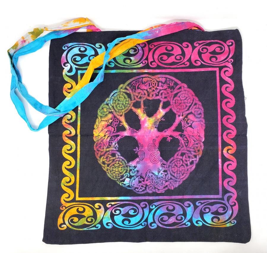 Mandala Tree Tote Bag Tie Dye