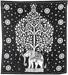 Elephant Tree of Life Tie Dye Tapestry 54x86"