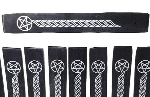 Pentacle Black Painted Wood Ash Catcher 10"L