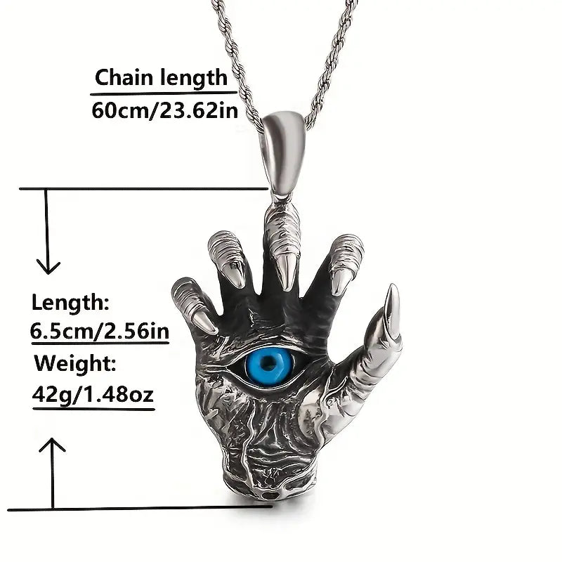 Devil's Evil Eye Necklace Dragon Claw Cat's Eye Pendant Necklace