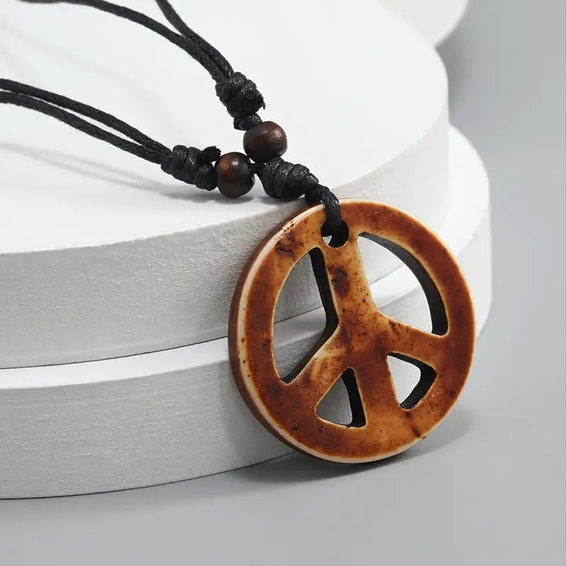 Peace Sign Necklace Hippie Boho Bohemian