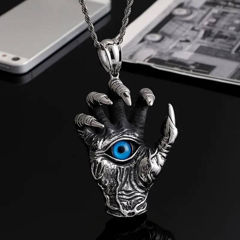 Devil's Evil Eye Necklace Dragon Claw Cat's Eye Pendant Necklace