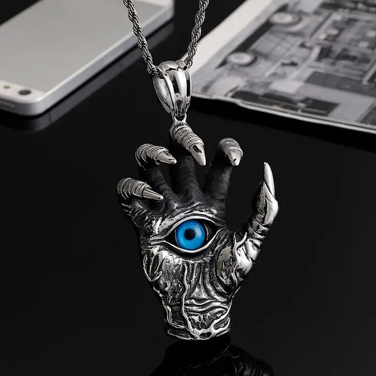 Devil's Evil Eye Necklace Dragon Claw Cat's Eye Pendant Necklace