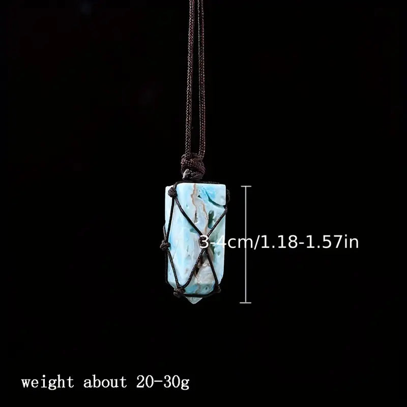 1pc Heteropolar Ore Crystal Pendant, Natural Stone, Crystal Tower Energy Necklace For Mineral Collection