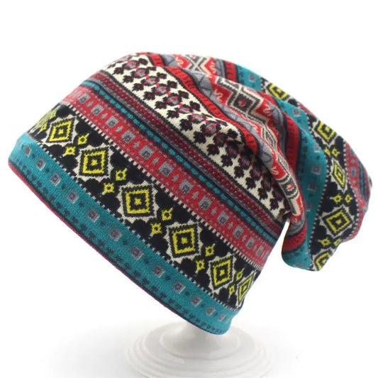 1pc Adult Boho Beanie Hat Bohemian Hippie