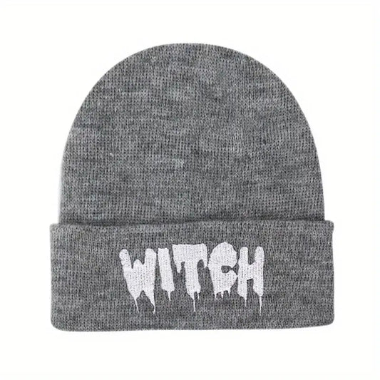 Adult Size Witch Beanie Hat Witchy Witchcraft Occult GREY