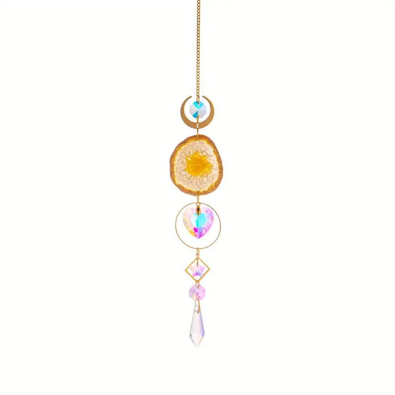 Crystal Suncatcher Sun Catchers Indoor Window Hanging Sun Catchers With Crystals Light Catcher With Prisms And Agate Slices