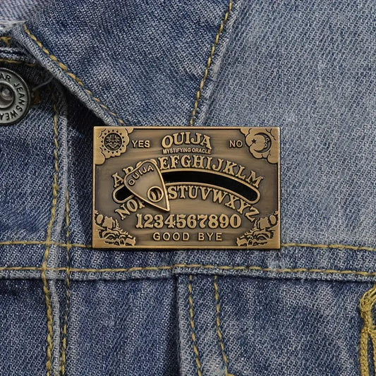Ouija Board Brooch Lapel Badge Pin, Punk Gothic Jewelry Witch Witchy Goth