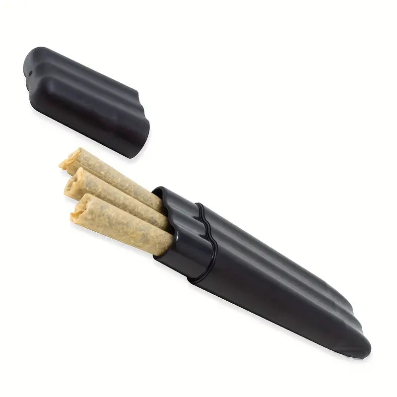 1pc, Three Tree Triple Preroll Case, Black, Joint / Cone / Case, Air-Tight To Store 3 Pre-Rolled Cones, Smoking Accessories