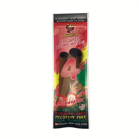 4-Pack of Hornet STRAWBERRY Fruit-Flavored Cigar Skin Rolling Papers - Perfect for Cigar Enthusiasts!