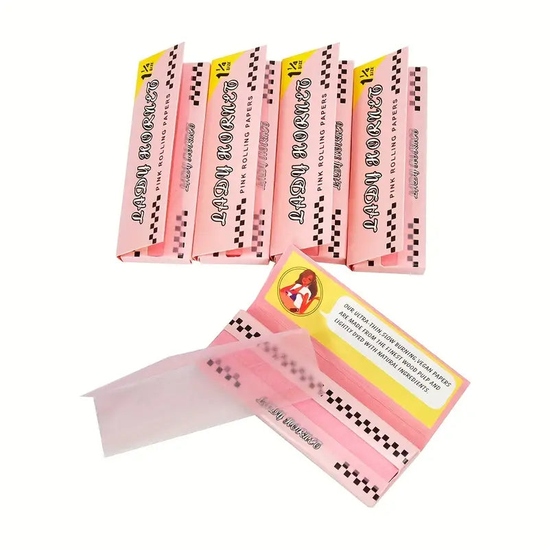 Pink Rolling Paper, Colored Cigarette Rolling Paper, Natural Unrefined Rolling Paper, 78mm/3.0inch Smoking Papers,