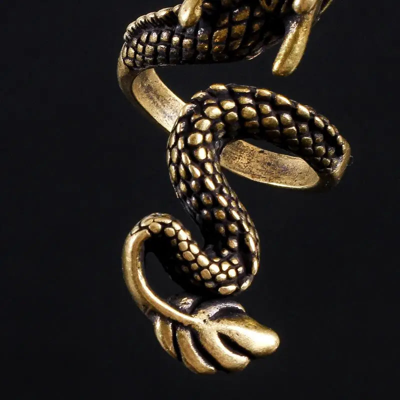 Dragon Shaped Cigarette Mouth Opening Adjustable Ring Smoking Ring Unique Jewelry Gift