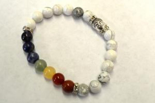 HOWLITE 7 Chakra Bracelet w/ Velvet Bag.