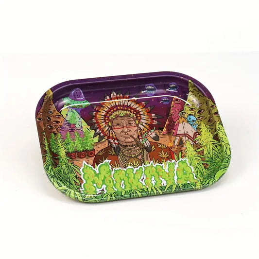 1pc Native American Metal Rolling Tray - Perfect for Cigarette Rolling & Smoking Accessories!