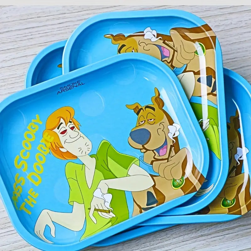 1pc Scooby Doo Japanese Style Cartoon Metal Rolling Tray - Perfect for Tobacco Storage & Smoking