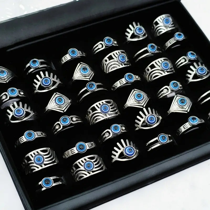 1pc Evil Eye Ring SILVER Color - RANDOM DESIGN