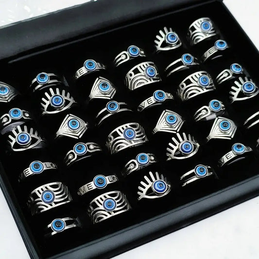 1pc Evil Eye Ring SILVER Color - RANDOM DESIGN