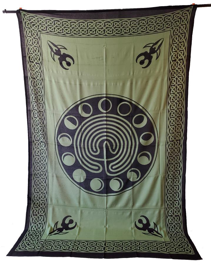 Moon Phase Earth Goddess printed Tapestry