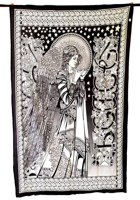 Peace Angel Black/White Tapestry 54x86"